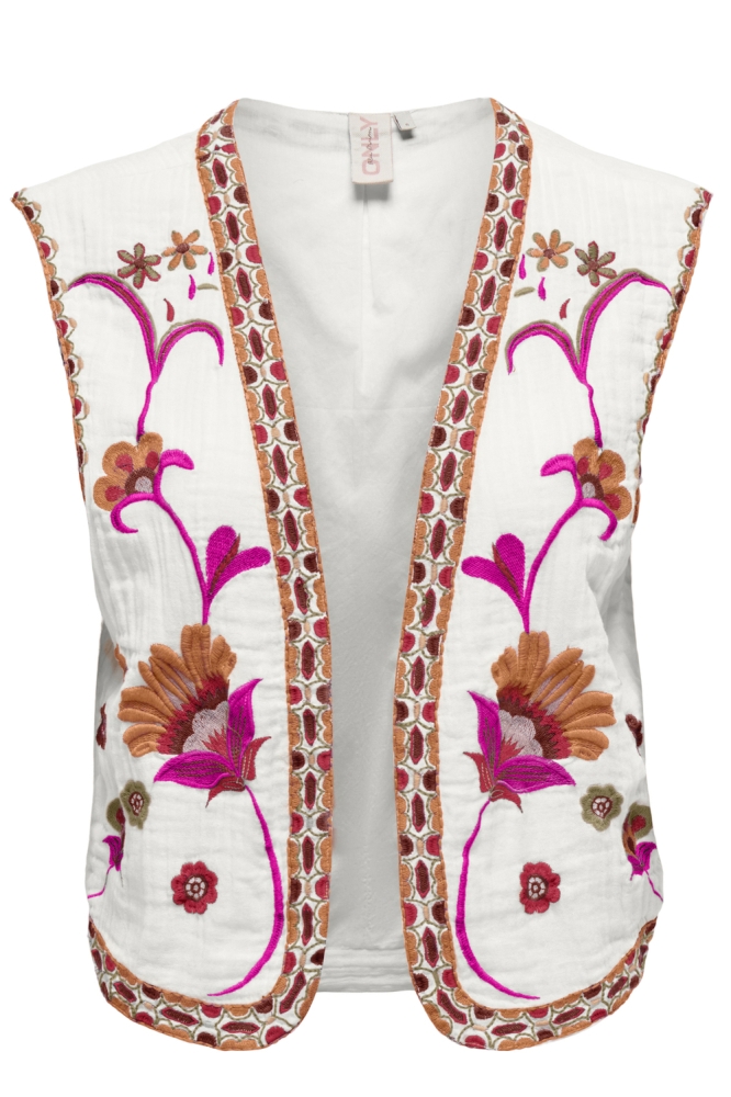 ONLTHYRA LIFE SL EMB VEST WVN CS 15320211 CLOUD DANCER/W PEACH PINK